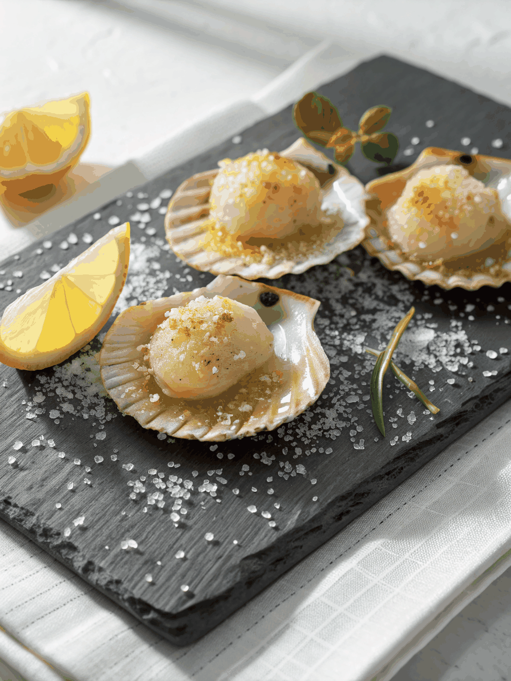 Scallop crudo with caviar